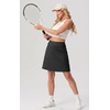 image:imagePrinStory 19 Tennis Skirt for Women Athletic Skort with Zipper Pockets  Workout Skort Builtin Shorts High Waisted Split Hem Knee Lentgh Golf Pickleball SportsPd Small Black Wt