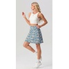 image:imagePrinStory 19 Tennis Skirt for Women Athletic Skort with Zipper Pockets  Workout Skort Builtin Shorts High Waisted Split Hem Knee Lentgh Golf Pickleball SportsOrange Blue Flower
