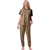 image:imagePrinStory Womens Pajama Sets Raglan Short Sleeve Pjs 2 Piece Lounge Set  Soft Pj Sets with Pockets Lightweight SleepwearCrew Neck Loungewear with Binding Elastic Ankle Cuffs Pj PantsFpapricot Ld Print