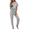 image:imagePrinStory Womens Pajama Sets Raglan Short Sleeve Pjs 2 Piece Lounge Set  Soft Pj Sets with Pockets Lightweight SleepwearCrew Neck Loungewear with Binding Elastic Ankle Cuffs Pj PantsFppink Star