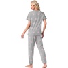 image:imagePrinStory Womens Pajama Sets Raglan Short Sleeve Pjs 2 Piece Lounge Set  Soft Pj Sets with Pockets Lightweight SleepwearCrew Neck Loungewear with Binding Elastic Ankle Cuffs Pj PantsFppink Star