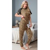 image:imagePrinStory Womens Pajama Sets Raglan Short Sleeve Pjs 2 Piece Lounge Set  Soft Pj Sets with Pockets Lightweight SleepwearCrew Neck Loungewear with Binding Elastic Ankle Cuffs Pj PantsFpapricot Ld Print