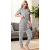 image:imagePrinStory Womens Pajama Sets Raglan Short Sleeve Pjs 2 Piece Lounge Set  Soft Pj Sets with Pockets Lightweight SleepwearCrew Neck Loungewear with Binding Elastic Ankle Cuffs Pj PantsFppink Star