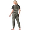 image:imagePrinStory Womens Pajama Sets Raglan Short Sleeve Pjs 2 Piece Lounge Set  Soft Pj Sets with Pockets Lightweight SleepwearCrew Neck Loungewear with Binding Elastic Ankle Cuffs Pj PantsFpgray Ld Print