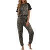 image:imagePrinStory Womens Pajama Sets Raglan Short Sleeve Pjs 2 Piece Lounge Set  Soft Pj Sets with Pockets Lightweight SleepwearCrew Neck Loungewear with Binding Elastic Ankle Cuffs Pj PantsFpgray Ld Print