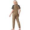image:imagePrinStory Womens Pajama Sets Raglan Short Sleeve Pjs 2 Piece Lounge Set  Soft Pj Sets with Pockets Lightweight SleepwearCrew Neck Loungewear with Binding Elastic Ankle Cuffs Pj PantsFpapricot Ld Print