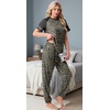 image:imagePrinStory Womens Pajama Sets Raglan Short Sleeve Pjs 2 Piece Lounge Set  Soft Pj Sets with Pockets Lightweight SleepwearCrew Neck Loungewear with Binding Elastic Ankle Cuffs Pj PantsFpgray Ld Print