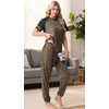 image:imagePrinStory Womens Pajama Sets Raglan Short Sleeve Pjs 2 Piece Lounge Set  Soft Pj Sets with Pockets Lightweight SleepwearCrew Neck Loungewear with Binding Elastic Ankle Cuffs Pj PantsFpld Khaki