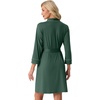 image:imagePrinStory Womens Robe Knee Length Soft Knit Bathrobe S2XL  VNeck 34 Sleeve Robes with Pockets Lightweight Breathable Bath Robe for Shower Spa Travel Home Party NursingDark Green