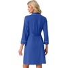 image:imagePrinStory Womens Robe Knee Length Soft Knit Bathrobe S2XL  VNeck 34 Sleeve Robes with Pockets Lightweight Breathable Bath Robe for Shower Spa Travel Home Party NursingRoyal Blue