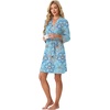 image:imagePrinStory Womens Robe Knee Length Soft Knit Bathrobe S2XL  VNeck 34 Sleeve Robes with Pockets Lightweight Breathable Bath Robe for Shower Spa Travel Home Party NursingFpblue Mandala Print