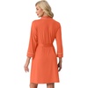 image:imagePrinStory Womens Robe Knee Length Soft Knit Bathrobe S2XL  VNeck 34 Sleeve Robes with Pockets Lightweight Breathable Bath Robe for Shower Spa Travel Home Party NursingOrange