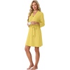 image:imagePrinStory Womens Robe Knee Length Soft Knit Bathrobe S2XL  VNeck 34 Sleeve Robes with Pockets Lightweight Breathable Bath Robe for Shower Spa Travel Home Party NursingButter Yellow