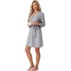 image:imagePrinStory Womens Robe Knee Length Soft Knit Bathrobe S2XL  VNeck 34 Sleeve Robes with Pockets Lightweight Breathable Bath Robe for Shower Spa Travel Home Party NursingFppink Star