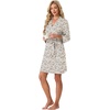 image:imagePrinStory Womens Robe Knee Length Soft Knit Bathrobe S2XL  VNeck 34 Sleeve Robes with Pockets Lightweight Breathable Bath Robe for Shower Spa Travel Home Party NursingFpapricot Periwinkle