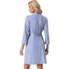 image:imagePrinStory Womens Robe Knee Length Soft Knit Bathrobe S2XL  VNeck 34 Sleeve Robes with Pockets Lightweight Breathable Bath Robe for Shower Spa Travel Home Party NursingFpspot Blue