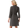 image:imagePrinStory Womens Robe Knee Length Soft Knit Bathrobe S2XL  VNeck 34 Sleeve Robes with Pockets Lightweight Breathable Bath Robe for Shower Spa Travel Home Party NursingDark Gray