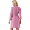 image:imagePrinStory Womens Robe Knee Length Soft Knit Bathrobe S2XL  VNeck 34 Sleeve Robes with Pockets Lightweight Breathable Bath Robe for Shower Spa Travel Home Party NursingPurple Red