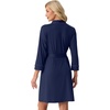 image:imagePrinStory Womens Robe Knee Length Soft Knit Bathrobe S2XL  VNeck 34 Sleeve Robes with Pockets Lightweight Breathable Bath Robe for Shower Spa Travel Home Party NursingNavy Blue