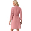 image:imagePrinStory Womens Robe Knee Length Soft Knit Bathrobe S2XL  VNeck 34 Sleeve Robes with Pockets Lightweight Breathable Bath Robe for Shower Spa Travel Home Party NursingPink