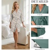 image:imagePrinStory Womens Robe Knee Length Soft Knit Bathrobe S2XL  VNeck 34 Sleeve Robes with Pockets Lightweight Breathable Bath Robe for Shower Spa Travel Home Party NursingFpapricot Periwinkle
