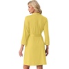 image:imagePrinStory Womens Robe Knee Length Soft Knit Bathrobe S2XL  VNeck 34 Sleeve Robes with Pockets Lightweight Breathable Bath Robe for Shower Spa Travel Home Party NursingButter Yellow