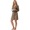 image:imagePrinStory Womens Robe Knee Length Soft Knit Bathrobe S2XL  VNeck 34 Sleeve Robes with Pockets Lightweight Breathable Bath Robe for Shower Spa Travel Home Party NursingFpapricot Ld Print