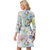 image:imagePrinStory Womens Robe Knee Length Soft Knit Bathrobe S2XL  VNeck 34 Sleeve Robes with Pockets Lightweight Breathable Bath Robe for Shower Spa Travel Home Party NursingFpblue Chrysanthemum