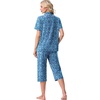 image:imagePrinStory Capri Pajamas for Womens Button Down Pjs  Short Sleeve Comfy Lounge Set 2 Piece Pj Sets with Pockets Soft Womens SleepwearFpblue Flower