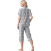 image:imagePrinStory Capri Pajamas for Womens Button Down Pjs  Short Sleeve Comfy Lounge Set 2 Piece Pj Sets with Pockets Soft Womens SleepwearFppink Star