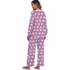 image:imagePrinStory Flannel Pajamas for Women Set Winter Fleece Pjs Sets S2XL  Fluffy Pajama Set with Pockets Warm Flannel Fabric 2 Piece Lounge Sets Soft SleepwearFppurple White Flower