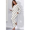 image:imagePrinStory Flannel Pajamas for Women Set Winter Fleece Pjs Sets S2XL  Fluffy Pajama Set with Pockets Warm Flannel Fabric 2 Piece Lounge Sets Soft SleepwearFpwhite Black Heart