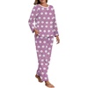 image:imagePrinStory Flannel Pajamas for Women Set Winter Fleece Pjs Sets S2XL  Fluffy Pajama Set with Pockets Warm Flannel Fabric 2 Piece Lounge Sets Soft SleepwearFppurple White Flower