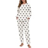 image:imagePrinStory Flannel Pajamas for Women Winter Pajama Set S2XL  2 Piece Pjs Sets with Pockets Warm Soft Fluffy Lounge Set Pj Set for Home Sleep Daliy Party Travel VacationFpwhite Black Heart