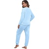 image:imagePrinStory Flannel Pajamas for Women Winter Pajama Set S2XL  2 Piece Pjs Sets with Pockets Warm Soft Fluffy Lounge Set Pj Set for Home Sleep Daliy Party Travel VacationBlue
