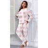 image:imagePrinStory Flannel Pajamas for Women Winter Pajama Set S2XL  2 Piece Pjs Sets with Pockets Warm Soft Fluffy Lounge Set Pj Set for Home Sleep Daliy Party Travel VacationFppink Big Plaid