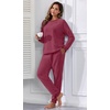 image:imagePrinStory Flannel Pajamas for Women Winter Pajama Set S2XL  2 Piece Pjs Sets with Pockets Warm Soft Fluffy Lounge Set Pj Set for Home Sleep Daliy Party Travel VacationWine Red