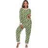 image:imagePrinStory Flannel Pajamas for Women Winter Pajama Set S2XL  2 Piece Pjs Sets with Pockets Warm Soft Fluffy Lounge Set Pj Set for Home Sleep Daliy Party Travel VacationFpgreen Sheep