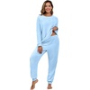image:imagePrinStory Flannel Pajamas for Women Winter Pajama Set S2XL  2 Piece Pjs Sets with Pockets Warm Soft Fluffy Lounge Set Pj Set for Home Sleep Daliy Party Travel VacationBlue