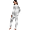 image:imagePrinStory Flannel Pajamas for Women Winter Pajama Set S2XL  2 Piece Pjs Sets with Pockets Warm Soft Fluffy Lounge Set Pj Set for Home Sleep Daliy Party Travel VacationFpgray Small Plaid
