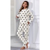 image:imagePrinStory Flannel Pajamas for Women Winter Pajama Set S2XL  2 Piece Pjs Sets with Pockets Warm Soft Fluffy Lounge Set Pj Set for Home Sleep Daliy Party Travel VacationFpwhite Black Heart