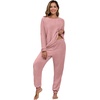 image:imagePrinStory Flannel Pajamas for Women Winter Pajama Set S2XL  2 Piece Pjs Sets with Pockets Warm Soft Fluffy Lounge Set Pj Set for Home Sleep Daliy Party Travel VacationDusty Pink