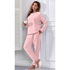 image:imagePrinStory Flannel Pajamas for Women Winter Pajama Set S2XL  2 Piece Pjs Sets with Pockets Warm Soft Fluffy Lounge Set Pj Set for Home Sleep Daliy Party Travel VacationLight Pink