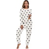 image:imagePrinStory Flannel Pajamas for Women Winter Pajama Set S2XL  2 Piece Pjs Sets with Pockets Warm Soft Fluffy Lounge Set Pj Set for Home Sleep Daliy Party Travel VacationFpwhite Black Heart
