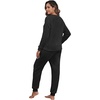 image:imagePrinStory Flannel Pajamas for Women Winter Pajama Set S2XL  2 Piece Pjs Sets with Pockets Warm Soft Fluffy Lounge Set Pj Set for Home Sleep Daliy Party Travel VacationBlack