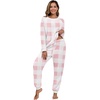 image:imagePrinStory Flannel Pajamas for Women Winter Pajama Set S2XL  2 Piece Pjs Sets with Pockets Warm Soft Fluffy Lounge Set Pj Set for Home Sleep Daliy Party Travel VacationFppink Big Plaid