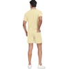 image:imagePrinStory Mens 2 Piece Polo Shirt and Shorts Set Waffle Suits S2XL  Summer Casual Outfits with Pockets Track Suits for Vacation Beach Travel StreetwearBeige