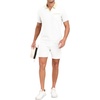 image:imagePrinStory Mens 2 Piece Polo Shirt and Shorts Set Waffle Suits S2XL  Summer Casual Outfits with Pockets Track Suits for Vacation Beach Travel StreetwearWhite