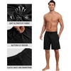 image:imagePrinStory Mens Pajama Shorts Soft Sleep Shorts Pj Bottoms with Pockets  Elastic Waist Drawstring LightweightBreathable and Stretchy Fabric Button FlyBlack