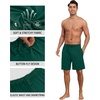 image:imagePrinStory Mens Pajama Shorts Soft Sleep Shorts Pj Bottoms with Pockets  Elastic Waist Drawstring LightweightBreathable and Stretchy Fabric Button FlyDark Green